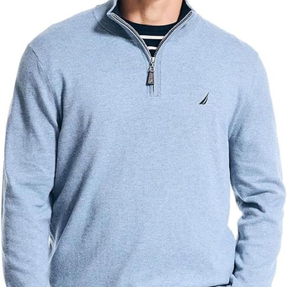 Nautica Nav Tech Men’s Half-Zip Sweatshirt Light Blue Size M